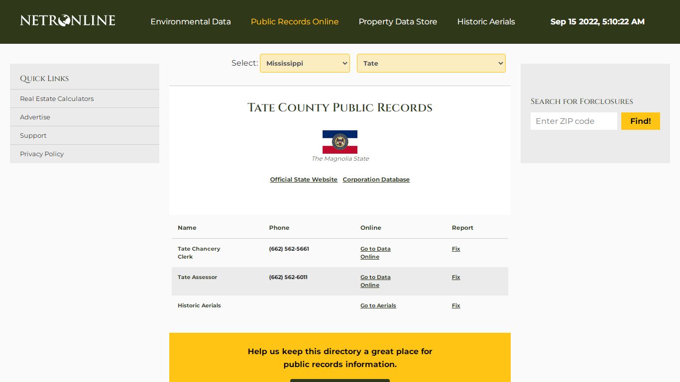 Tate County Public Records - NETROnline.com